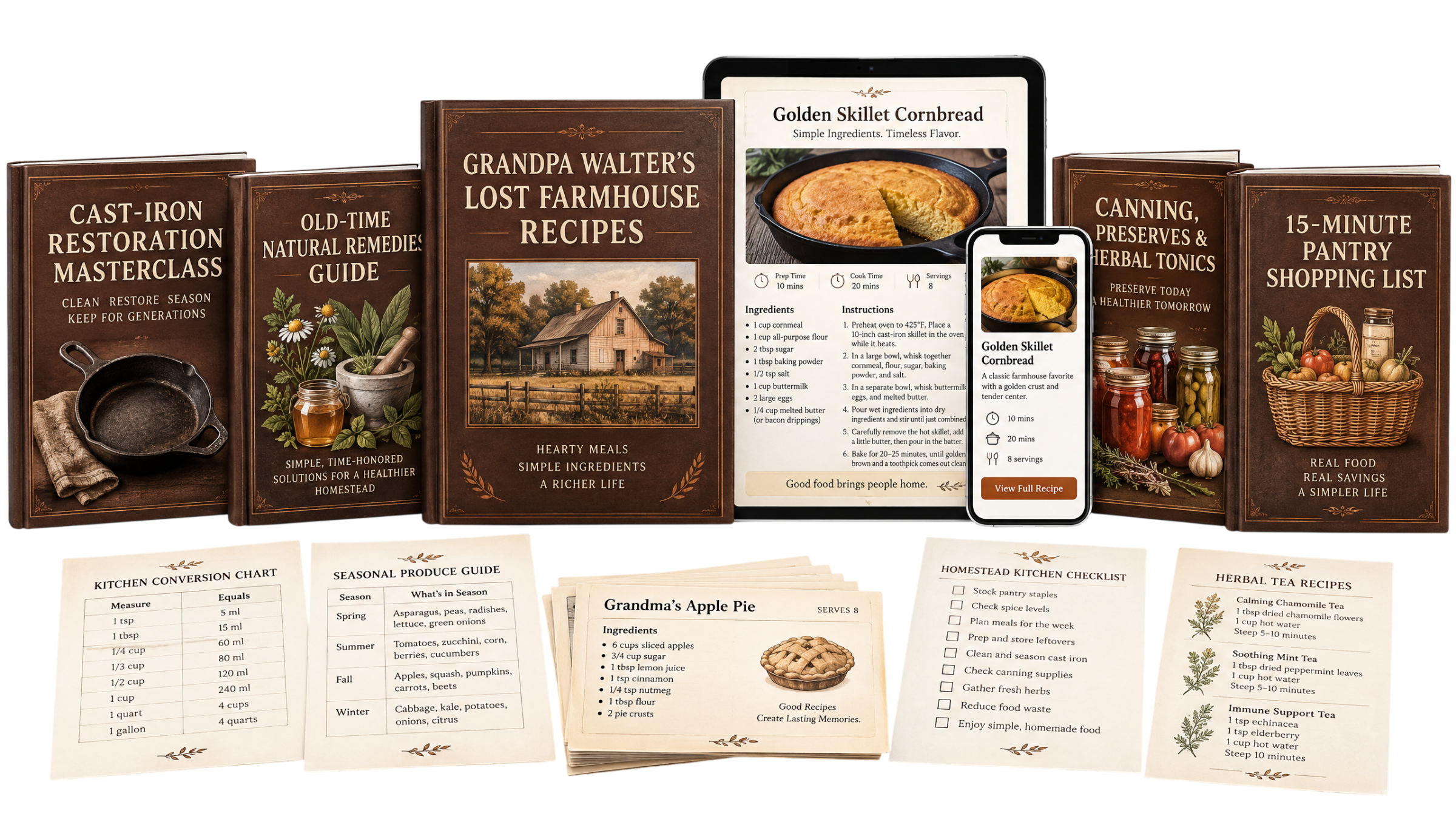 Grandpa Walter's Lost Farmhouse Recipes Complete Digital & Printable Bundle