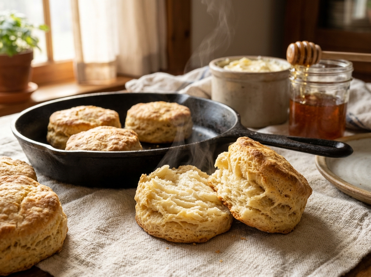 Fluffy homemade buttermilk biscuits